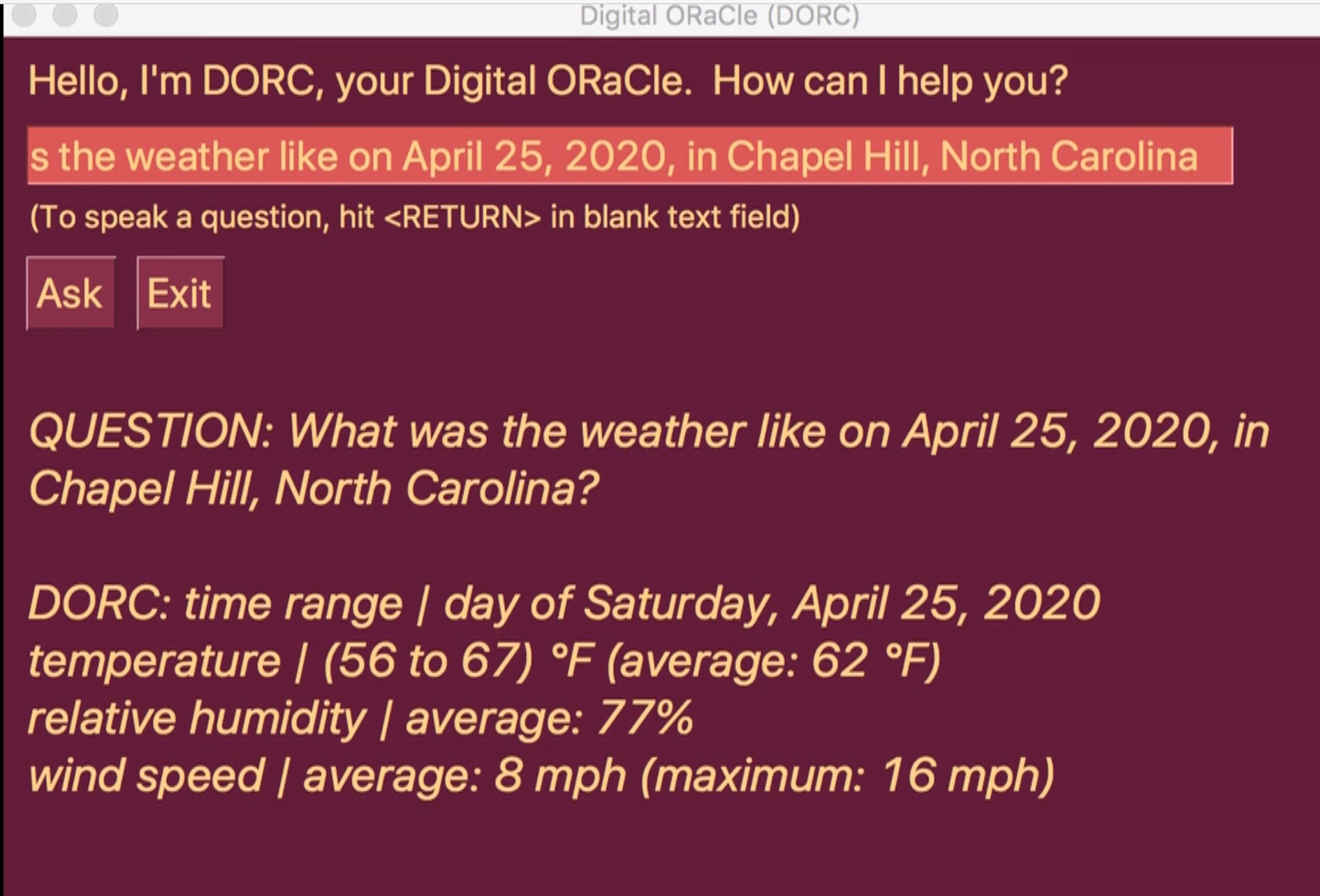 The DORC (Digital ORaCle)