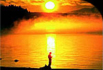 Image of sun on water